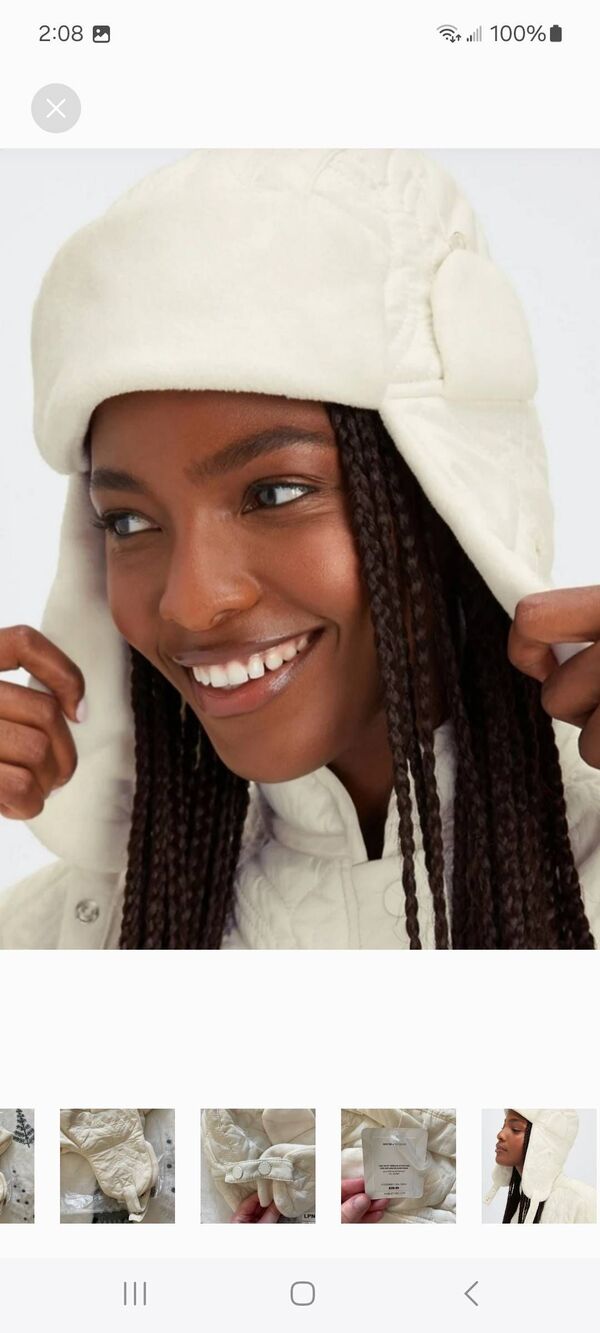 New Fabletics Egert Quilted Aviator Hat Cap NWT